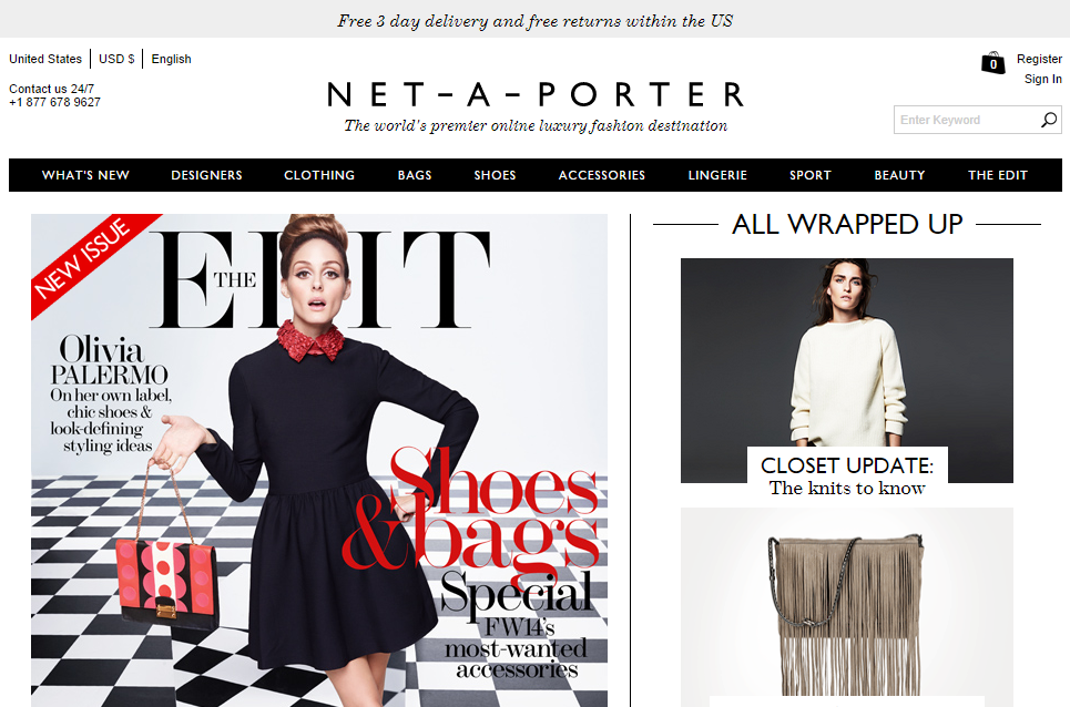 Net-A-Porter Homepage