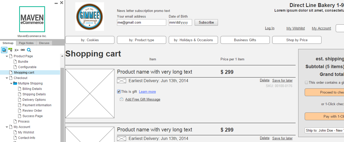 gj cookies wireframes screenshot