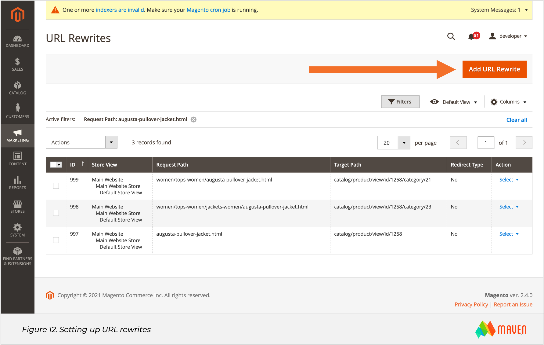 Magento SEO Figure 12 Setting up URL rewrites