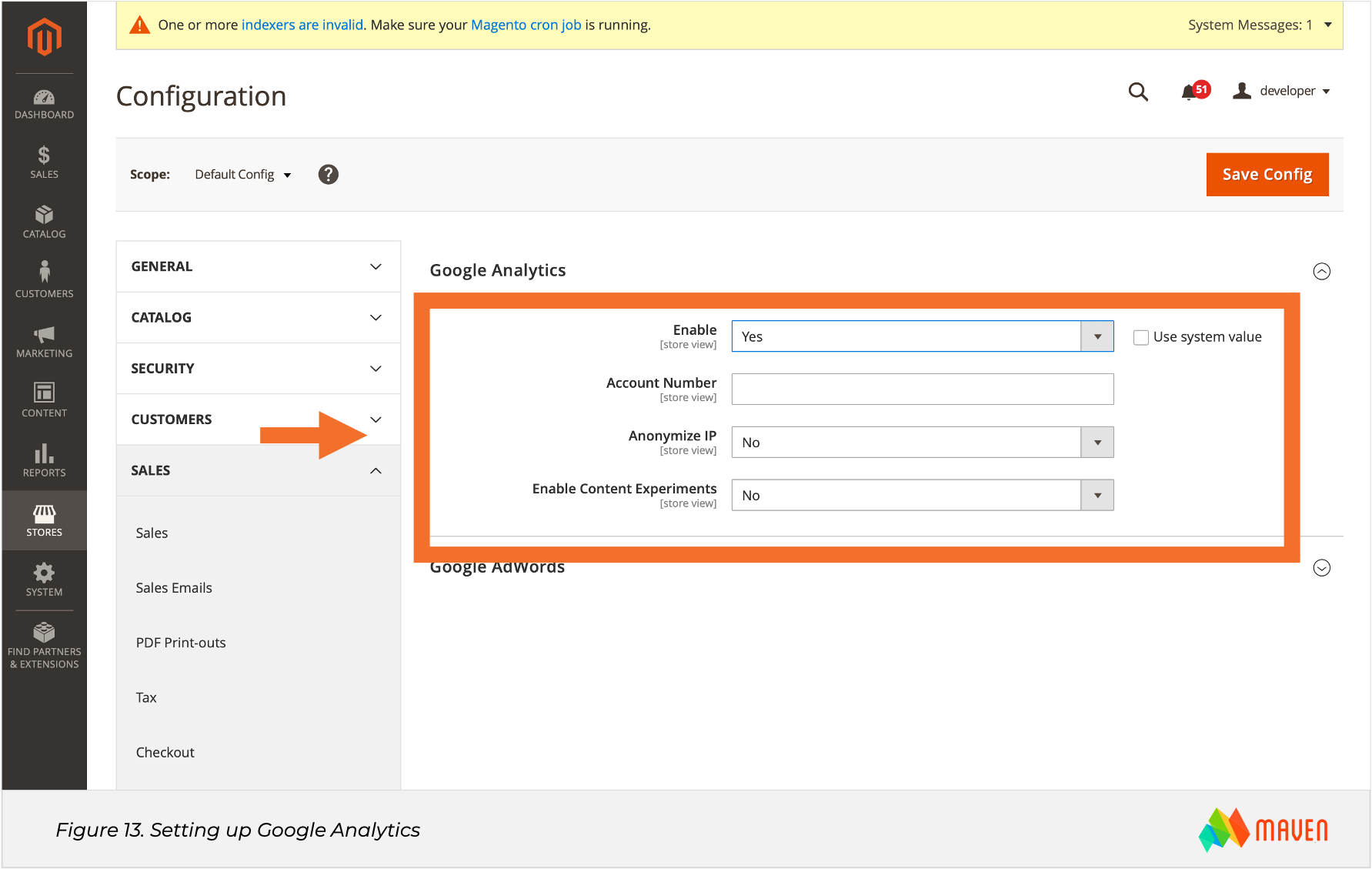 Magento SEO Figure 13 Setting up Google Analytics