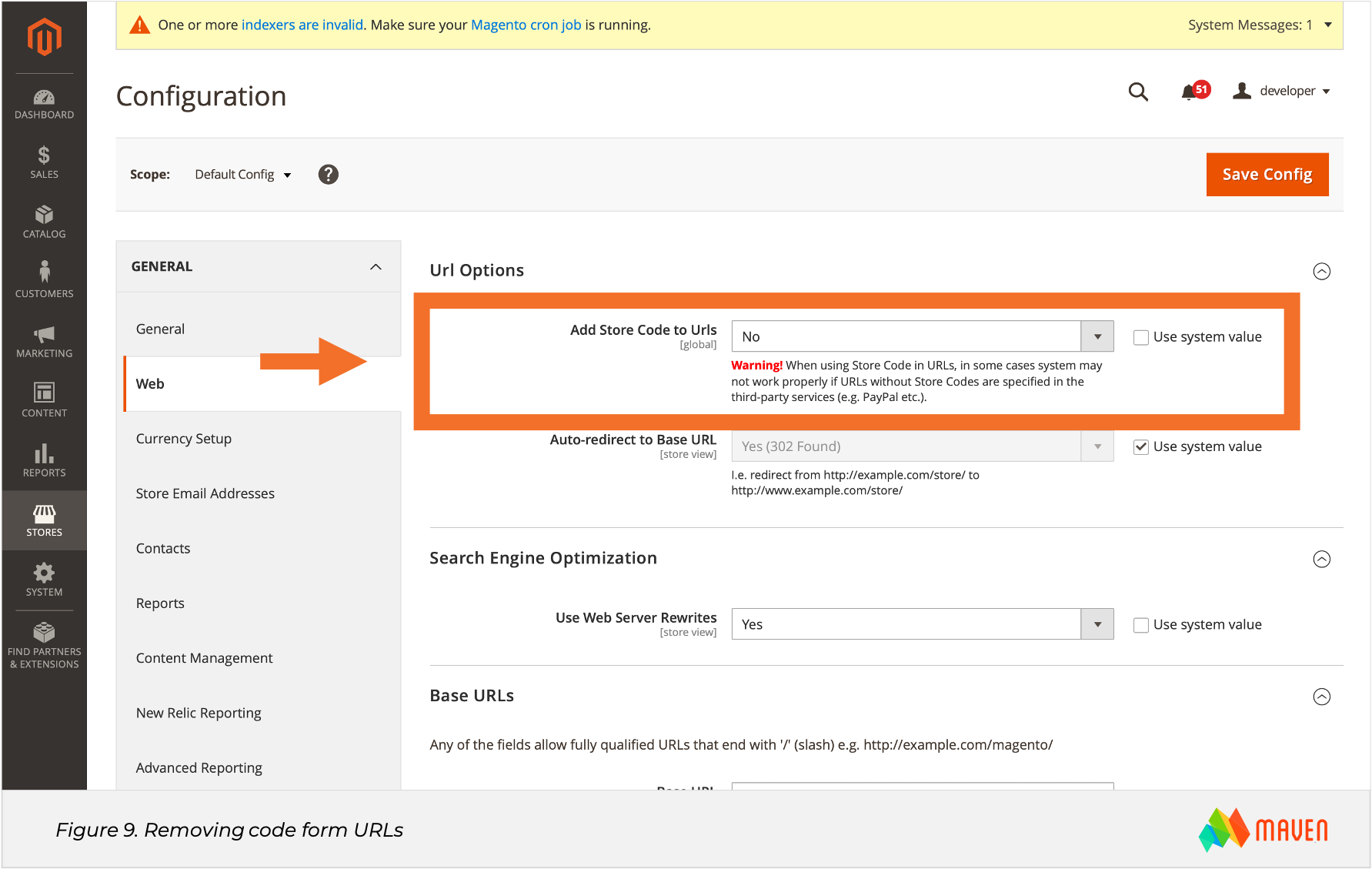 Magento SEO Figure 9 Removing code form URLs