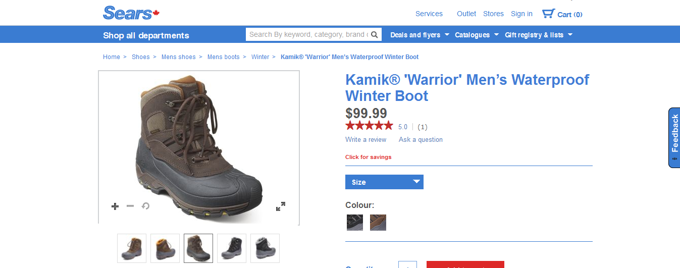 sears product page