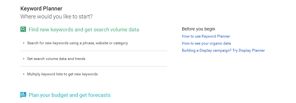 keyword planner