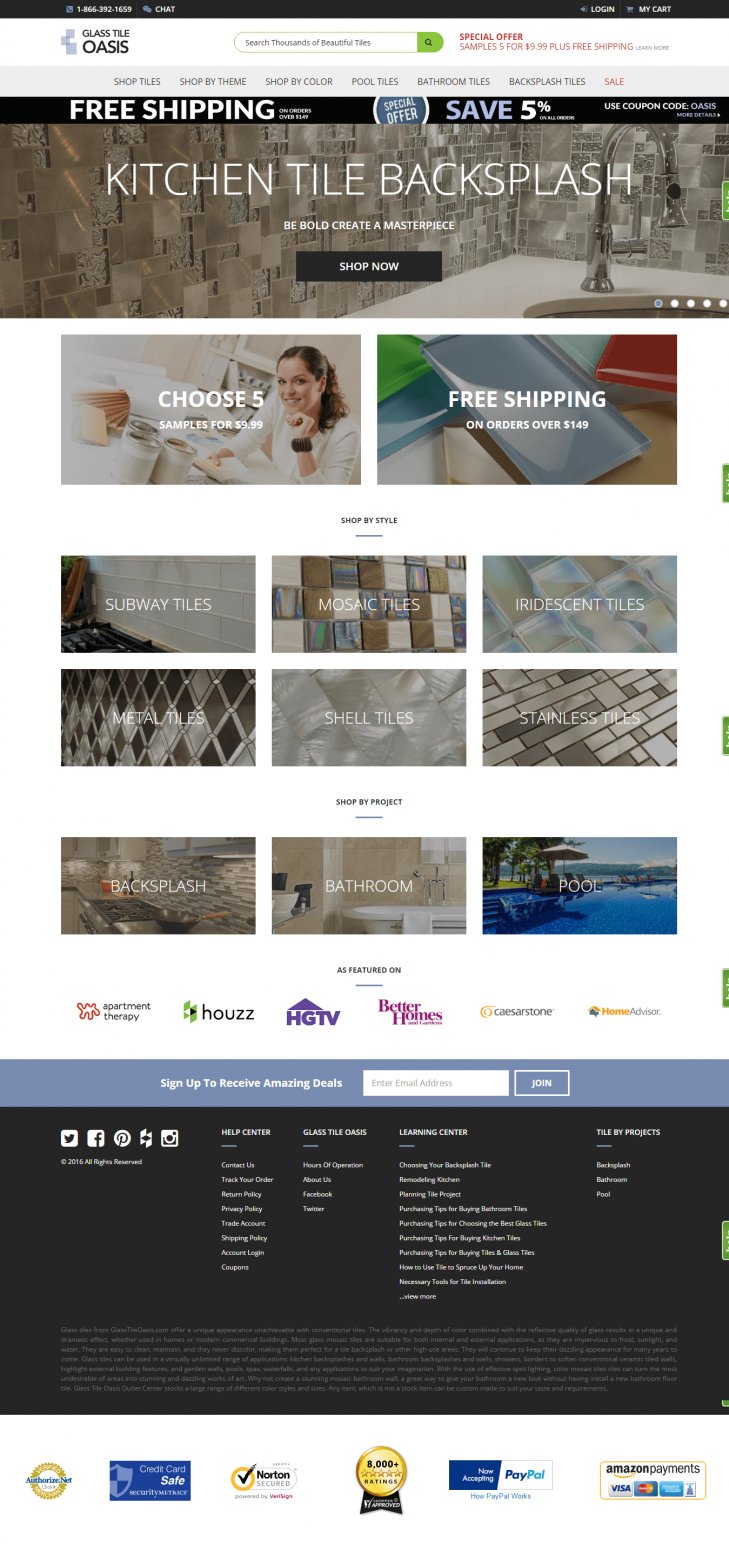 glass tile oasis homepage