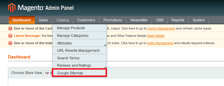 magento google sitemap
