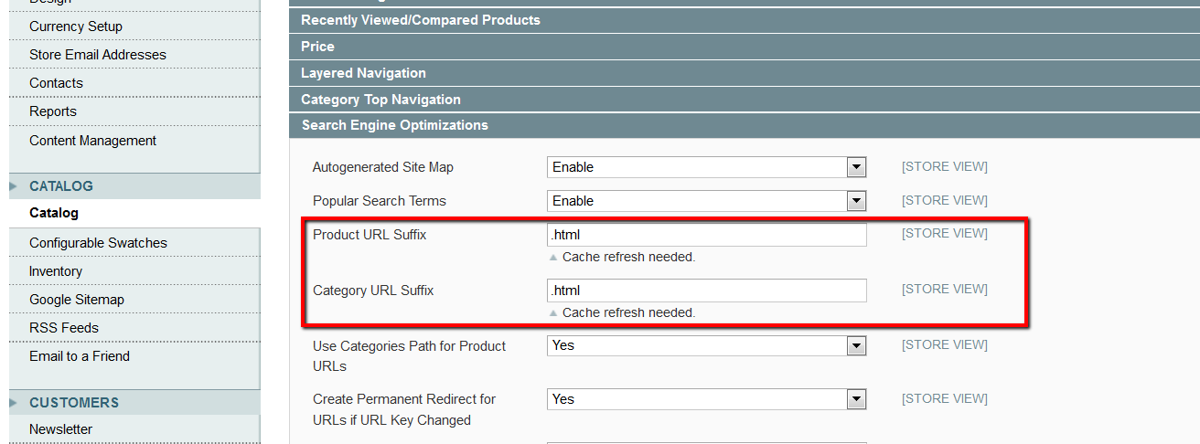 magento issues remove html from urls in magento