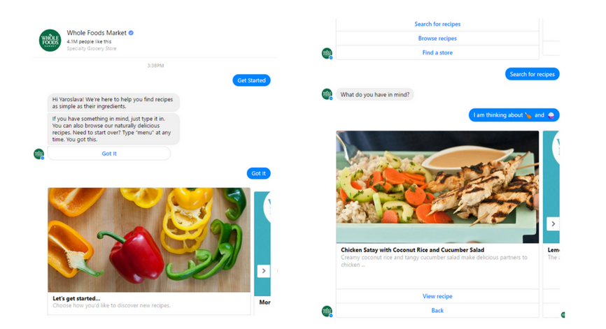 whole foods chatbot